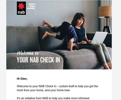 Screenshot of the NAB Home Loan Check In eDM